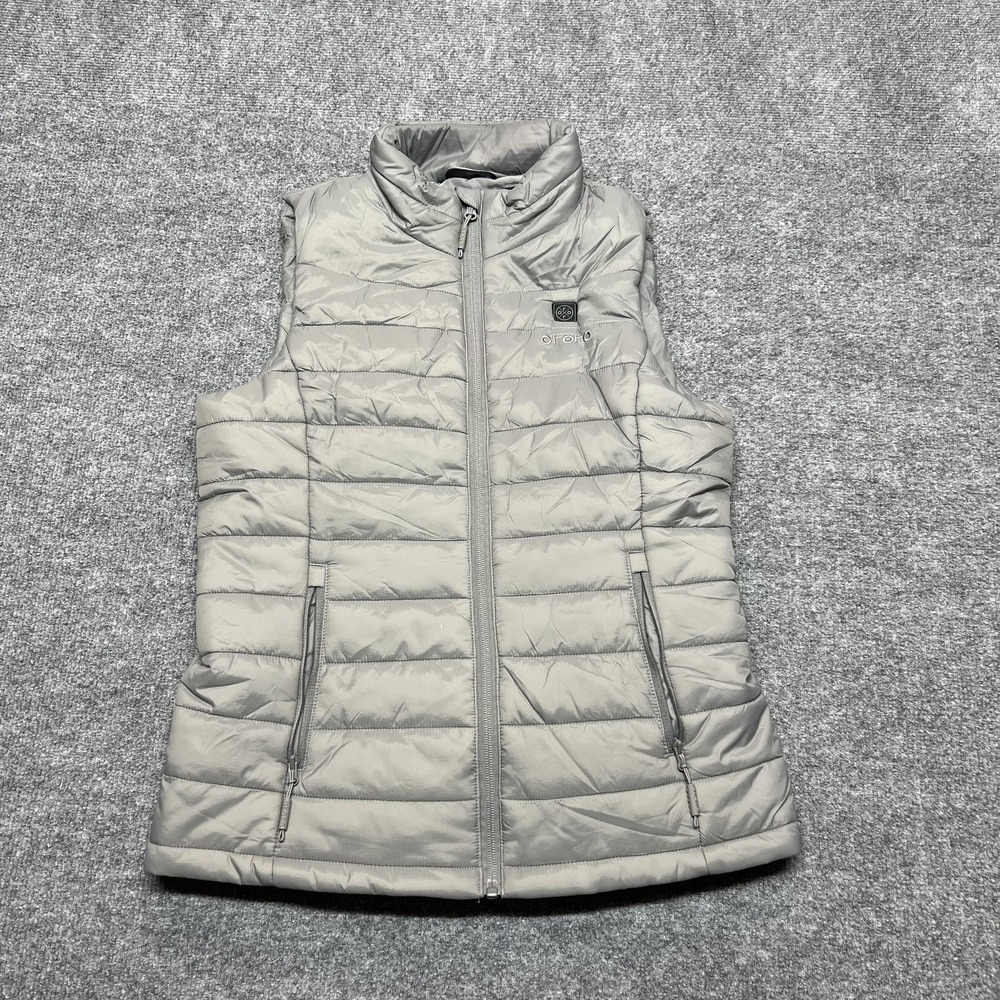 Ororo Vest Womens Small Gray Quilted Heated Full Zip Pockets Outdoor Warm
